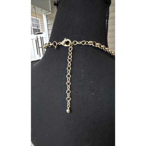 Chicos Brown Amber Gold Tone 20" Long Beaded Statement Necklace NEW - Picture 6 of 16